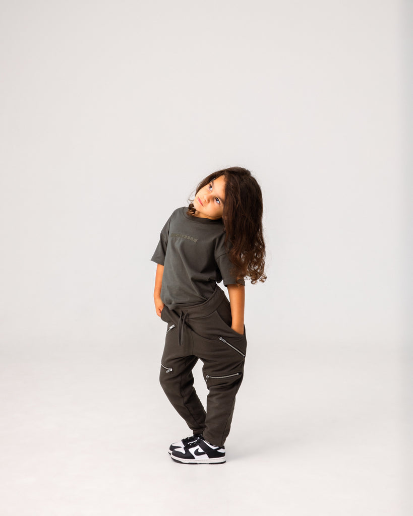 Kids' zipper cargo trousers